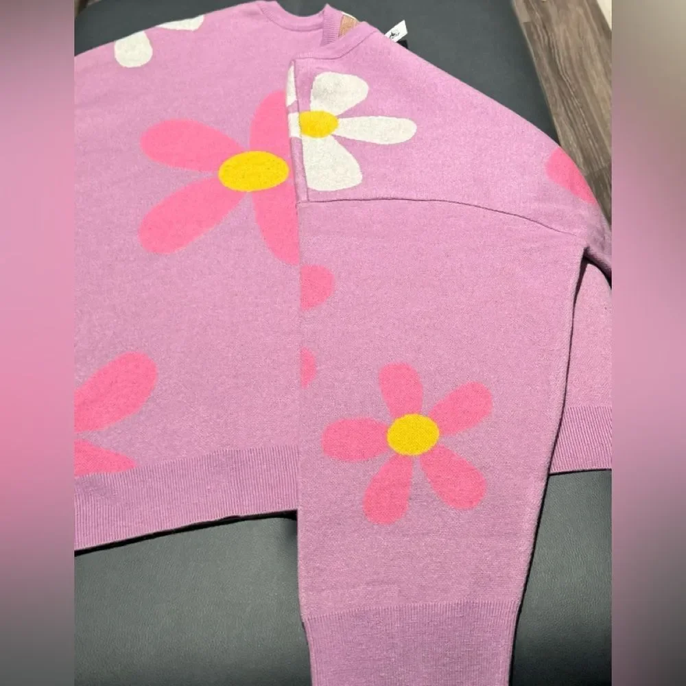 NWT Disney Parks Daisy Duck Flower Knit Pullover Sweatshirt Sweater Plus Size 3X - Picture 12 of 16